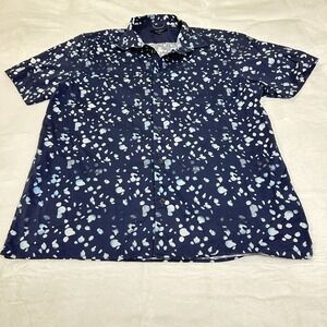 Ted Baker‎ Men's Short Sleeve Blue Rain Drop Print Relaxed Fit Button Up Shirt 5